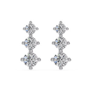 1.99 CTS คุณภาพสุดยอดได้รับการรับรองจากแล็บต่างหูเพชรชั้นยอดที่ปลูกในงานแต่งงานดีไซน์อินเดียอันงดงามทองคำเปลว18K - Product Image 1