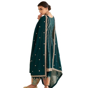 Nuevo Diseño de Vestido de Novia para Mujer, Encaje Bordado, Maxi, Línea A, Conjunto Kurta de Alta Calidad para Exportación - Product Image 3