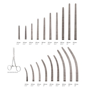 ชุดเครื่องมือผ่าตัดแบบใช้มือ โรเชสเตอร์ ปีน คีมห้ามเลือด แบบโค้งและแบบตรง ทุกขนาด ทำจากสแตนเลส ใช้ซ้ำได้ - Product Image 4