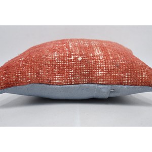 Red Ikat Vintage Embroidered Wool <b>Pillow</b> 12x12 Inch Soft Modern Fabric Cushion for Sofa Home Decor Woven Patchwork Feature - Product Image 5