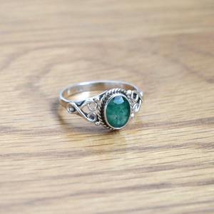 925สเตอร์ลิงเงินสปินเนอร์มรกตเครื่องประดับแฮนด์เมดแหวนอินเดียพลอยธรรมชาติคุณภาพสูง925แข็งแหวนประทับ - Product Image 4