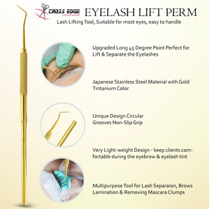 Extensión de pestañas Herramienta de elevación de pestañas Peine de elevación permanente para levantar y separar pestañas con diseño texturizado Acero inoxidable - Product Image 4