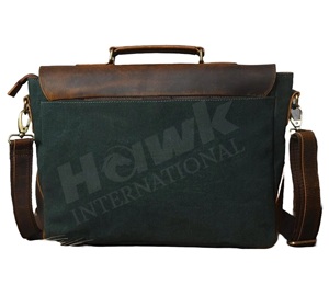 High Quality Handmade Leather and Canvas Messenger Crossbody Laptop Briefcase Waterproof School Bag Best Price - Product Image 2