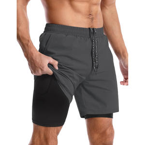 Custom Athletic Mesh <b>Shorts</b> <b>with</b> Compression Liner <b>Phone</b> <b>Pocket</b> Sporty Style for Workout Sports Fitness Gym Running Jogging - Product Image 1