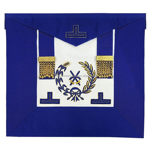 Tablier de Grand Maître Maçonnique Premium Brodé à la Main en Fil d'Or – Fourniture Cérémonielle de Haute Qualité pour Francs-Maçons - Product Image 1