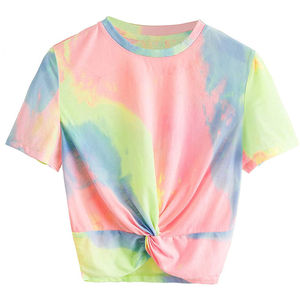 เสื้อครอปท็อปผู้หญิงสุดฮิต ผ้าฝ้ายพรีเมียม แขนสั้น สกรีนโลโก้ตามสั่ง แฟชั่นฤดูร้อน น้ำหนักเบา - Product Image 5