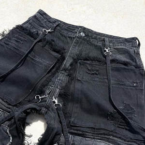 Pantalones vaqueros holgados de hip hop estirables de mezcla de algodón de talla grande para hombre informales ligeros de secado rápido - Product Image 6