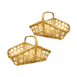 CESTA DE REGALO DE BAMBÚ Multiusos Sostenible, Reutilizable y Perfecta para Cestas de Fruta, Picnics o Almacenamiento - Product Image 1