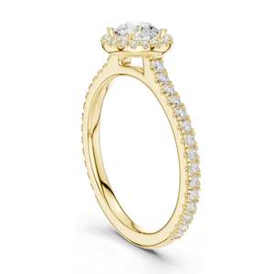 0.98 CT Round Brilliant Lab Diamond Halo <b>Ring</b> for Women VVS-VS EF Clarity 18KT, 14KT, 10KT Gold & 925 <b>Silver</b> Rose, - Product Image 5