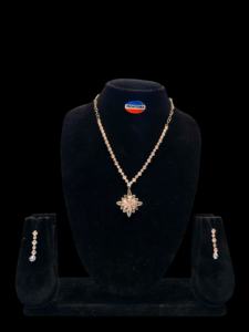 Conjunto de collar y pendientes de cristal de aleación de diamantes de imitación para mujer, novia, boda, cena, fiesta - Product Image 2