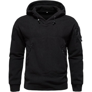 Vente en gros de sweat-shirts à capuche unisexes en molleton 100% coton, fermeture éclair, sur mesure, style streetwear d'hiver, coupe régulière, couleur unie, manches longues - Product Image 1