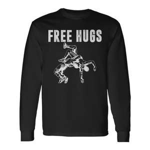 T-shirt promotionnel à manches longues « Free Hugs Wrestling » pour lutteurs - Product Image 1