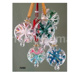 Verre clair peint à la main boule de verre ornements suspendus meilleur décoratif pour la fête du nouvel an boule de verre de noël ornements suspendus - Product Image 1