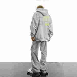 Survêtements personnalisés en coton de haute qualité pantalon de survêtement évasé en éponge française et sweat à capuche pour hommes ensemble Streetwear ensemble de survêtements délavés à l'acide - Product Image 4