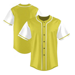 Boutonné Élégant Sport Formation Sportswear Nouveau Style Respirant À Manches Courtes Jersey Ensemble Baseball Jersey avec Conception Couverte - Product Image 1