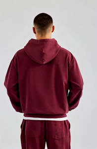 เสื้อมีฮู้ดแบบสวมหัวของผู้ชายเสื้อมีฮู้ดขนาดใหญ่พิเศษเปิดไหล่ตกโลโก้ออกแบบได้ตามต้องการ - Product Image 4