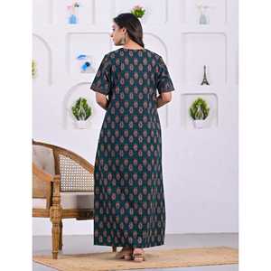 Camisón Casual y Cómodo de Algodón Azul Marino, Tejido de Popelina Suave con Cierre de Botones para Damas de Honor de Verano, Logotipo Personalizable, Talla XS, ODM - Product Image 5