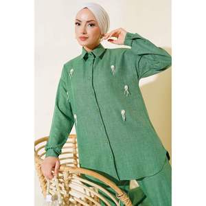 Ensemble de 2 pièces brodées coquillage vert - Product Image 1