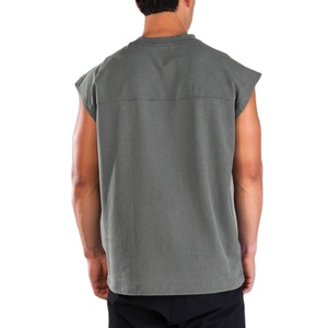 Camiseta sin mangas de verano, estilo jersey, atlética, para culturismo, gimnasio, entrenamiento, yoga, corte holgado, largo, cuello redondo, lisa. - Product Image 3