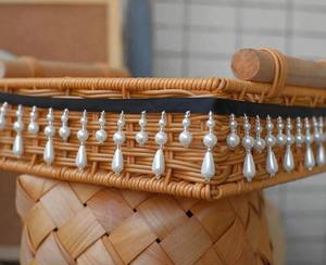 Tassel <b>Beaded</b> <b>Trim</b>, Dangling Ivory Pearl Bead <b>Trim</b>, Tubes Fringe <b>Trim</b> for Party Costumes, Home Lamp Shape Decor - Product Image 3