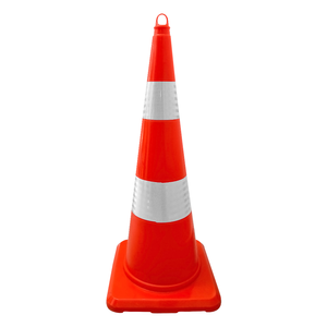 50 cônes de signalisation en PVC de 90 cm, ensemble de barrières de circulation doublement réfléchissantes, produits d'avertissement routier - Product Image 2