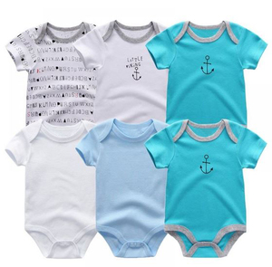 เสื้อผ้าเด็ก unisex คุณภาพสูงสำหรับฤดูร้อนชุดรอมเปอร์ชิ้นเดียวแขนสั้นลาย GOTS Oeko tex ได้รับการรับรองแบบกำหนดเองพิมพ์ลาย0-24เมตร - Product Image 2