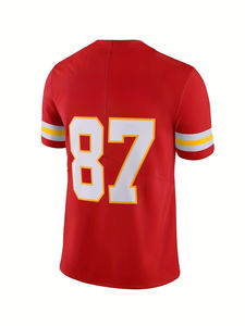 Maillot de football américain de haute qualité brodé cousu surdimensionné Rugby rouge respirant uniforme de maillot de football américain - Product Image 3