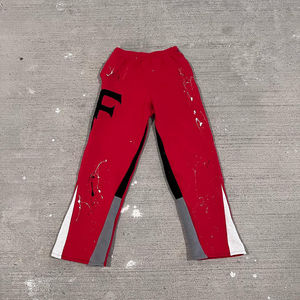 Venta al por mayor de pantalones de chándal para hombre Joggers Graffiti Paint Splatter Stacked FLARE PANTS Custom Logo 100% Cotton Flare Sweatpants - Product Image 4