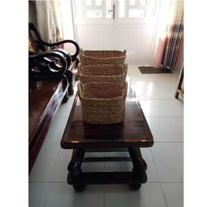 Natural Water Hyacinth Modern Eco Friendly Square Baskets Handles Sustainable Hotel Storage <b>Boxes</b> Bins <b>Set</b> of 2 High Quality - Product Image 4