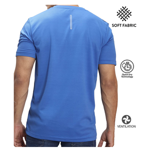 Vente en gros T-shirt de gym personnalisé pour hommes à manches courtes respirant Sport course à pied Fitness musculation tissu tricoté style formel - Product Image 3