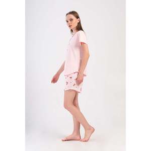 Conjunto de Top y Pantalones Cortos KADIN P.SUPREM O YAKA KISA KOL ETEGI OVAL SORT - Rosa - Rosa - Product Image 2
