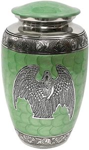 Urne funéraire biodégradable de style américain gravée Aigle Adulte, capacité 200 pouces cubes, couleur personnalisée, marque Kayna Export - Product Image 5