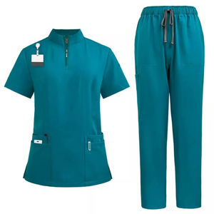 La mejor calidad Unisex Spandex Enfermería Scrubs Hospital Trajes de verano Quirúrgico Scrub Sets Tallas grandes Uniformes de lona para el personal de los médicos - Product Image 1
