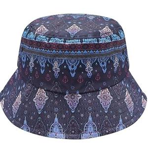 Sombrero de Pescador Redondo de Moda con Diseño de Bordado Estampado, Ajustable, para Verano, Playa y Aire Libre - Product Image 1