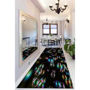 Tapis imprimé bulles de savon - Tapis d'intérieur moderne noir pour le bureau et la décoration de mariage, tapis en velours de luxe - Product Image 4