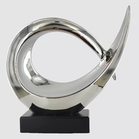 Sculpture décorative moderne de luxe en aluminium finition or pour la maison et le bureau, accessoires de bureau