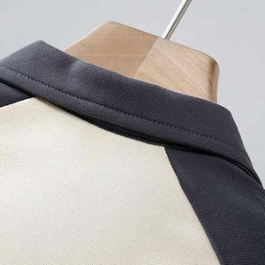 100% Polyester demi fermeture éclair polos garçons surdimensionné col rabattu à manches courtes Polo hommes respirant comprimé Polo haut hommes - Product Image 5