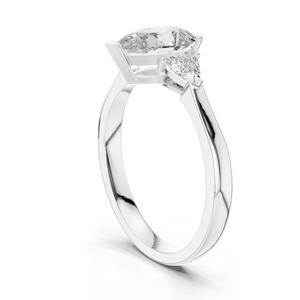 Anillo de Tres Piedras con Diamante Cultivado en Laboratorio de 1.3 CT para Mujer, Claridad VVS-VS EF, Oro de 18KT, 14KT, 10KT y Plata 925, Oro Rosa, Amarillo - Product Image 5