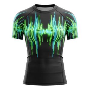 Camiseta Rashguard Sublimada Premium para Hombres, Mujeres y Niños, para MMA, BJJ, Jiu Jitsu, Entrenamiento No-Gi, Compresión Duradera, Venta al Por Mayor, Traje de Baño - Product Image 1