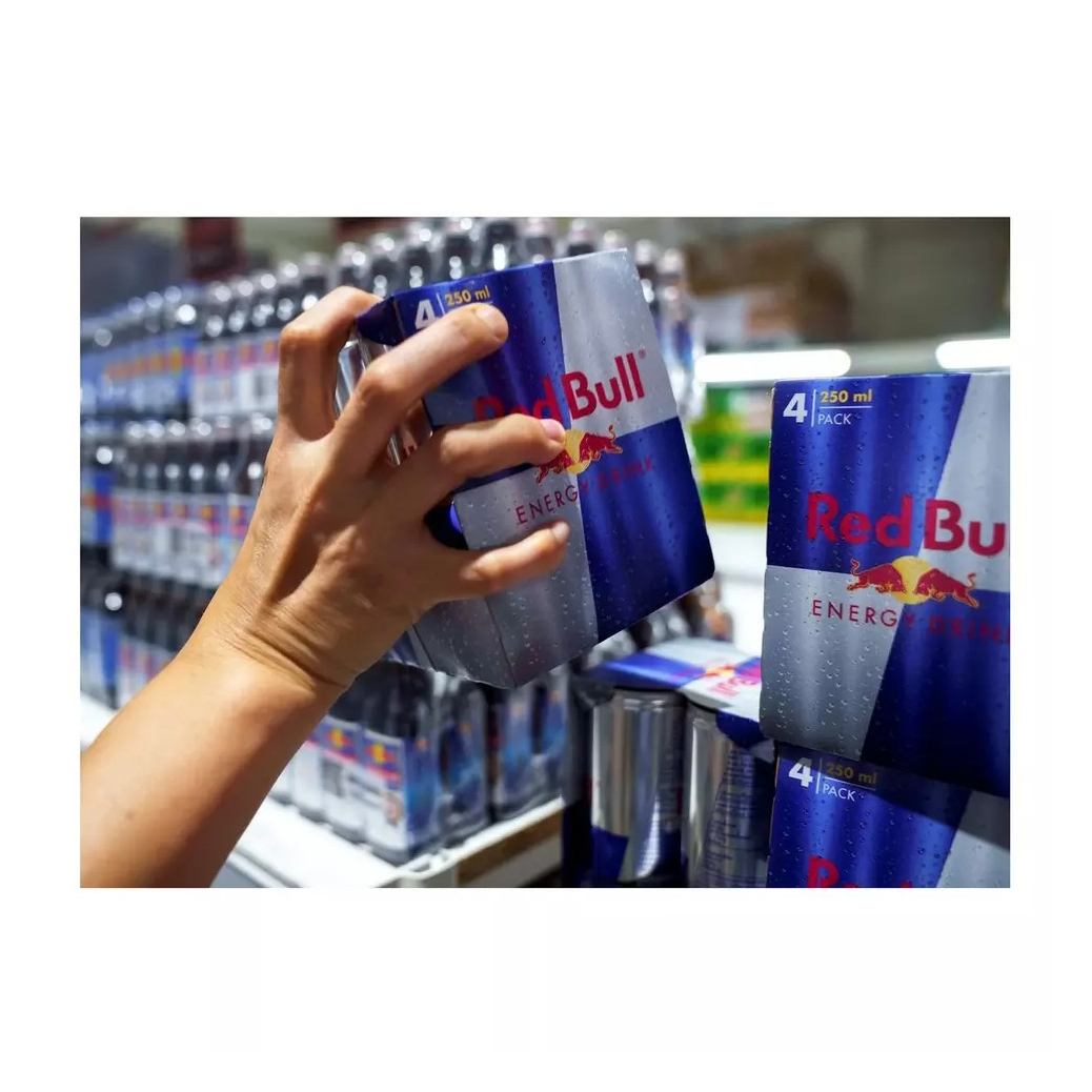 Напитки Red Bull упакованы в защищенные от взлома картонные коробки для безопасной транспортировки