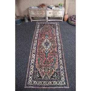 Petit tapis turc de 3,5 x 9,3 pieds, tapis géométrique vintage bronze - Product Image 1