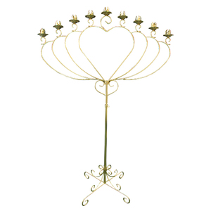 Bougeoir à 9 bras pour mariage Lieux saints Restaurants Décoration de la maison Bougeoir Candélabre en métal Conceptions en forme de coeur - Product Image 1