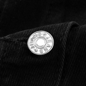 Veste en jean pour homme avec logo brodé, taille personnalisée, manches longues, polaire en laine, écologique, devant - Product Image 6