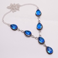Collier en argent 925 avec pendentif en pierre précieuse, bijoux en Quartz rose naturel, en Stock