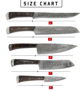 Vente en gros personnalisée haute qualité OEM ODM service professionnel en acier au carbone fait à la main ensemble de cinq couteaux de chef manche en bois - Product Image 3