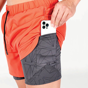 Pantalones cortos 2 en 1 de 5 pulgadas con bolsillos, tejido ligero elástico que absorbe la humedad, 4 vías - Product Image 4