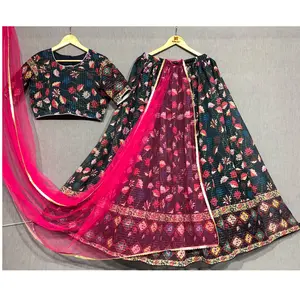 El último diseñador indio Heavy Georgette bordado lentejuelas Lehenga Choli ropa de fiesta festiva para mujeres para bodas tarifa al por mayor - Product Image 1