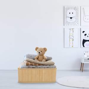 Nouveau design 2026 – Ensemble de paniers de rangement en bambou avec doublure, gain de place pour cosmétiques, organisation de chambre, style asiatique, durable - Product Image 4