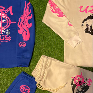 Chándal personalizado con estampado de abullonado en 3D, conjunto de chándal polar de dos piezas, pantalones de chándal y Sudadera con capucha de algodón para hombre - Product Image 5