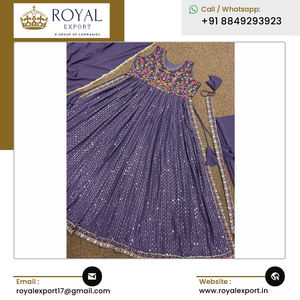 Designer de mode de luxe de qualité supérieure belle fausse georgette lourde Kurti avec travail de broderie à prix compétitif - Product Image 6